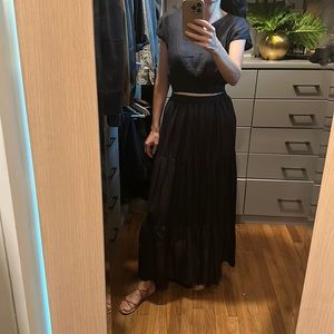 Black Linen Two Piece Set